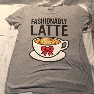 Fashionably latte hello kitty shirt